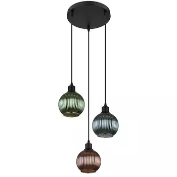 Подвесной светильник, металл, стеклянные шарики, черный матовый Globo Lighting, мультиколор