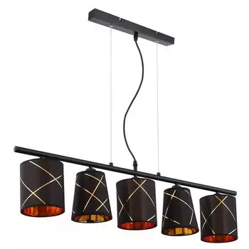 Подвесной светильник, металл, текстиль, черный, золотой, L 90 см Globo Lighting