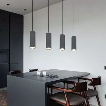 Подвесной светильник, металл, тёмный графит, 4 лампочки, В 120 см. etc-shop, серый