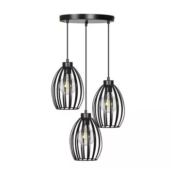 Подвесной светильник, металлический черный абажур с 3 пламенами, обеденный стол, подвесная лампа для гостиной Licht-Erlebnisse