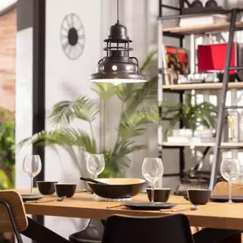 Подвесной светильник металлический LEDKIA, черный