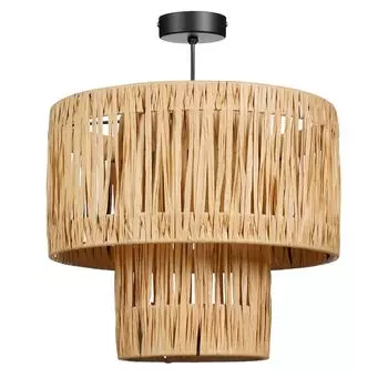 Подвесной светильник Mica Decorations Elisa - H30 x 35 см - Рафия - Светло-коричневый