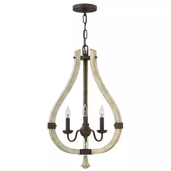 Подвесной светильник Midfield, железо и дерево, 3 лампочки Elstead Lighting