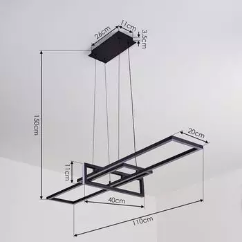 Подвесной светильник »Muina« с регулируемой яркостью, металл, черный, белый пластиковый абажур hofstein