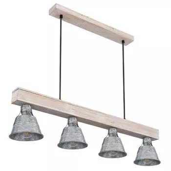 Подвесной светильник, натуральные балки, 4 лампочки, антик, L 85см Globo Lighting, серебро