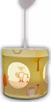 Подвесной светильник niermann "Лесные животные", 1 лампочка, лампочка E27 | без лампочки, вращающийся подвесной светильник, лесные животные 25 см, Высота: 27 см, цвет bunt