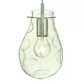 Подвесной светильник никель с рифленым стеклом и 1 лампой Westinghouse, серебро