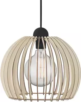 Подвесной светильник Nordlux "Chino 30", 1 лампочка, лампочка E27 | без лампочки, подвесной светильник из деревянных реек 30 см, Высота: 26 см, цвет holzfarben