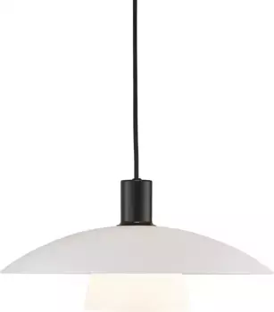 Подвесной светильник Nordlux "VERONA", 1 лампочка, лампа E27 | без лампочки, подвесной светильник, опаловое стекло ручной выдувки 40 см, Высота: 19 см, черно-белый