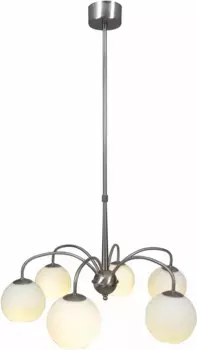 Подвесной светильник nve "CROWN", 6 лампочек, лампочка E14 | без лампочки, подвесной светильник, подвесной светильник 13 см, Высота: 100 см, серебристый/белый