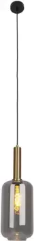 Подвесной светильник nve "Fumo", 1 лампочка, лампа E27 | без лампочки, из металла черного и золотого цвета и дымчатого стекла, ок. 22 см, высота 150 см 22,00 см, Высота: 150,00 см., черный