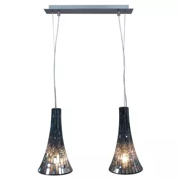 Подвесной светильник Nve из стекла, 2 лампочки - Материал: стекло, металл - Цвет: черный, чистый металл; 788822