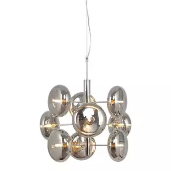 Подвесной светильник "ОРИОН" Д: ок 53 см дымчатый. Nve, серебро