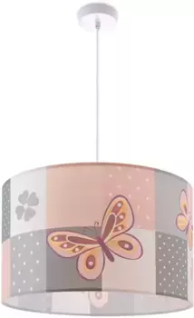 Подвесной светильник Paco Home "Cosmo 220", 1 лампочка, лампа E27 | без лампочки, светильник для детской комнаты, потолочный светильник, розовая бабочка 45,5 см, Высота: 27 см, белый
