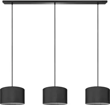 Подвесной светильник Paco Home "HUGO CANVAS UNI COLOR", лампа E27 | без лампочки, подвесной светильник для гостиной, подвесной светильник, абажур для столовой E27 Uni 28 см, Высота: 16 см, черный