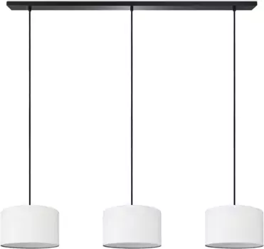 Подвесной светильник Paco Home "HUGO CANVAS UNI COLOR", лампа E27 | без лампочки, подвесной светильник для гостиной, подвесной светильник, абажур для столовой E27 Uni 28 см, Высота: 16 см, белый/черный