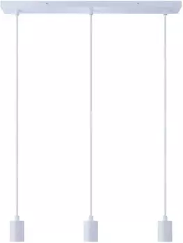 Подвесной светильник Paco Home "HUGO SQ S", 3 лампочки, лампа E27 | без лампы, устойчивый подвес лампы E27, текстильный кабель 1,5 м, 3 лампочки, ширина 60 см 4,4 см, Высота: 6,5 см, белый