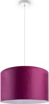 Подвесной светильник Paco Home "Hugo uni Color", лампа E27 | без лампочки, абажур для гостиной из велюра однотонный, декоративный кабель Е27 1,5м 45,5 см, Высота: 28 см, цвет beere