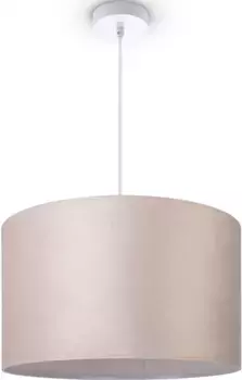 Подвесной светильник Paco Home "Hugo uni Color", лампа E27 | без лампочки, абажур для гостиной из велюра однотонный, декоративный кабель Е27 1,5м 45,5 см, Высота: 28 см, бежевый