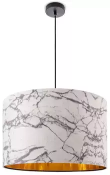 Подвесной светильник Paco Home "Kraft 525", 1 лампочка, лампа E27 | без лампочки, потолочный светильник для гостиной, подвесной светильник для столовой, белый мрамор E27 45,5 см, Высота: 27 см, черный