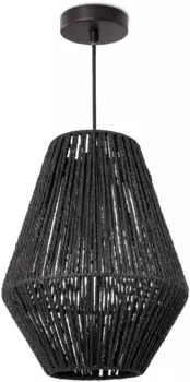 Подвесной светильник Paco Home "Pablo", 1 лампочка, лампа E27 | без лампочки, светодиодный подвесной светильник E27, корзина в стиле бохо, гостиная, столовая, прихожая 30 см, Высота: 37 см, черный