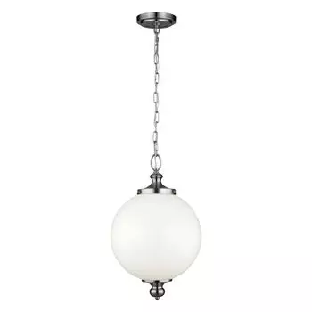 Подвесной светильник Parkman, полированный никель и опаловое стекло, большой Elstead Lighting