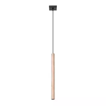 Подвесной светильник PASTELO 1 дерево 1xG9 8W сталь/дерево 120x3,5x3,5см Sollux Lighting, коричневый