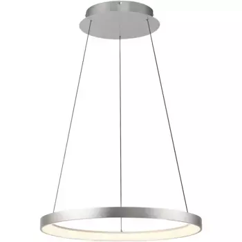Подвесной светильник Paul Neuhaus «HOOP», 1 лампочка, источник света Светодиодная панель | Постоянно встроенный светодиод, светодиод, диммируемый, Simply Dim, память, после отключения от сети, Comfort Lift, цвет aluminium