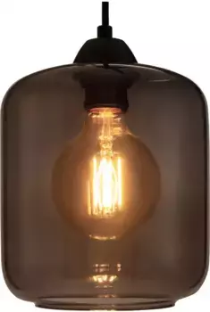 Подвесной светильник Pauleen "Magic Glamour", 1 лампочка, лампочка E27 | без лампочки, E27, макс. 20Вт E27, дымчатое стекло/черный, 230В, стекло/металл 17,8 см, Высота: 24,3 см, цвет rauchgrau