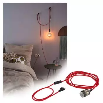 Подвесной светильник Paulmann Neordic Eldar красный полированный 4 см E 27, макс. 20 Вт, с регулируемой яркостью., серебро