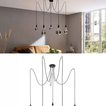 Подвесной светильник Paulmann Neordic Ketil max.5x20Вт E27 черный 230В силикон/металл