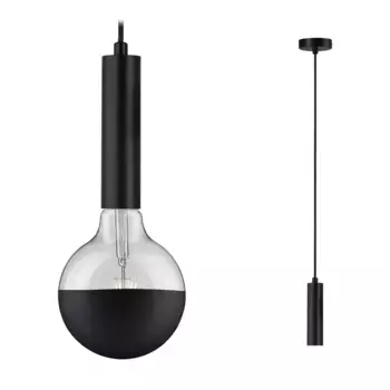 Подвесной светильник Paulmann "Neordic Kine max 1x60W 230V metal", 1 лампочка, лампа E27 | без лампочки, Е27 10,0 см, черный