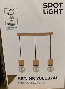 Подвесной светильник, потолочный светильник, потолочный светильник, дерево, 3 лампочки 7061374L Spot Light