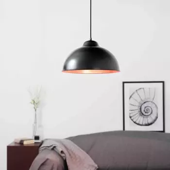 Подвесной светильник промышленный "Truro 2" черный, медный, металлический, подвесной светильник для гостиной, столовой, обеденного стола Licht-Erlebnisse