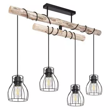 Подвесной светильник, регулируемая деревянная балка, H 100 см. Globo Lighting, коричневый
