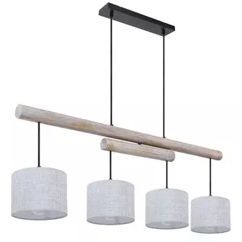 Подвесной светильник, регулируемый по высоте, дерево, серый, черный, L 113 см etc-shop, бежевый