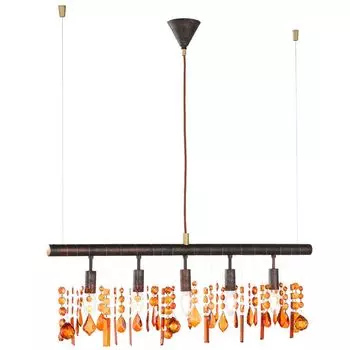 Подвесной светильник RGB LED, хрустальные подвески, длина 80 см AMELIA etc-shop, коричневый