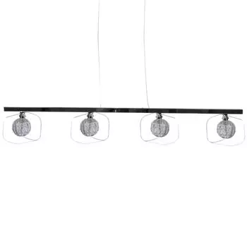 Подвесной светильник с алюминиевым плетеным шаром, длина 99см FLORENTIN BRILLIANT, серебро