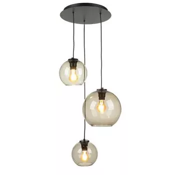 Подвесной светильник с шаровым абажуром из стекла D: макс. 100 см, 3x E27, подвесной светильник в стиле ретро, обеденный стол, кухня VINCENTE. Licht-Erlebnisse
