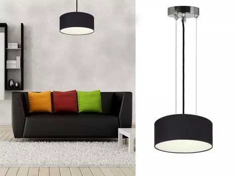 Подвесной светильник с тканевым абажуром черный 20 подвесной светильник подвесной светильник над обеденным столом Smartwares