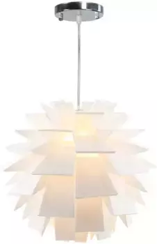 Подвесной светильник SalesFever "Jacob", 1 лампочка, лампа E27 | без лампочек, абажур из пластиковых элементов в складном виде 42 см, Рост: 132 см, белый