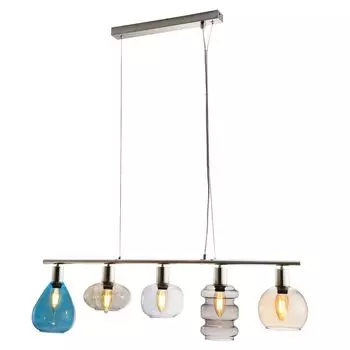 Подвесной светильник, серебро, плафоны из разноцветного стекла, В 150 см. etc-shop, мультиколор