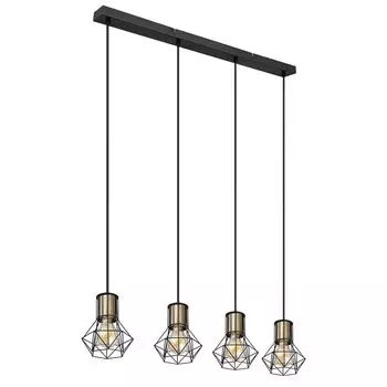 Подвесной светильник, сетчатый дизайн, L 72 см etc-shop, черный