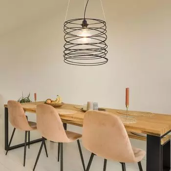Подвесной светильник, сетчатый дизайн, обмотка проводов, черный матовый Globo Lighting