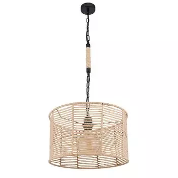 Подвесной светильник, сетчатый дизайн, пеньковая веревка, натуральный коричневый, H 120 см etc-shop