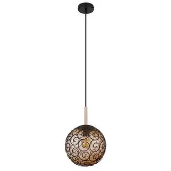 Подвесной светильник, шар из янтарного стекла, D 25 см. etc-shop, желтый