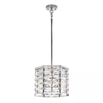 Подвесной светильник Shoal 1xE27, 60 Вт, сталь, полированный никель, хрусталь, стекло Высота: 40,4–139,4 см : 30,6 см, регулировка яркости, высота Elstead Lighting