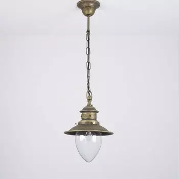Подвесной светильник снаружи, бронзовый, IP44 E27, стеклянный, из твердой латуни, морской подвесной светильник, снаружи террасного дома Licht-Erlebnisse