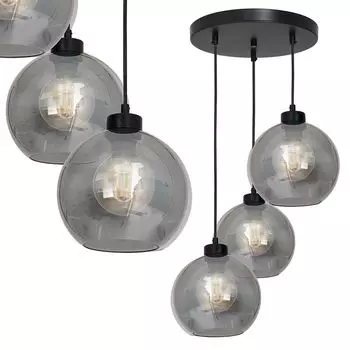 Подвесной светильник Sofia Smoked 3Xe27 Потолочный светильник Потолочный светильник Подвесной светильник Milagro, черный