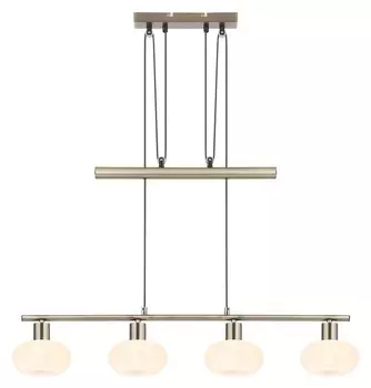 Подвесной светильник Sorina античная латунь, белый E14 4x MAX 40W L: 750-1720см 14см с диммированием Rabalux